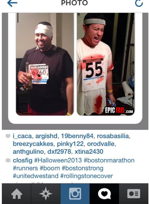 Caught on camera: boston Marathon Halloween Costume FAIL