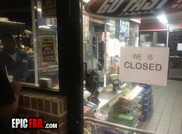 Scene: sign FAIL