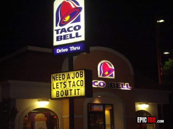 Watch: taco Bell Sign WIN