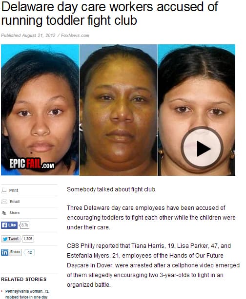 Delaware Daycare Workers Accused Of Running Toddler Fight Club — fail moment