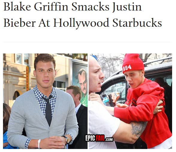 Blake Griffin Smacks Justin Bieber At Hollywood Starbucks — fail moment