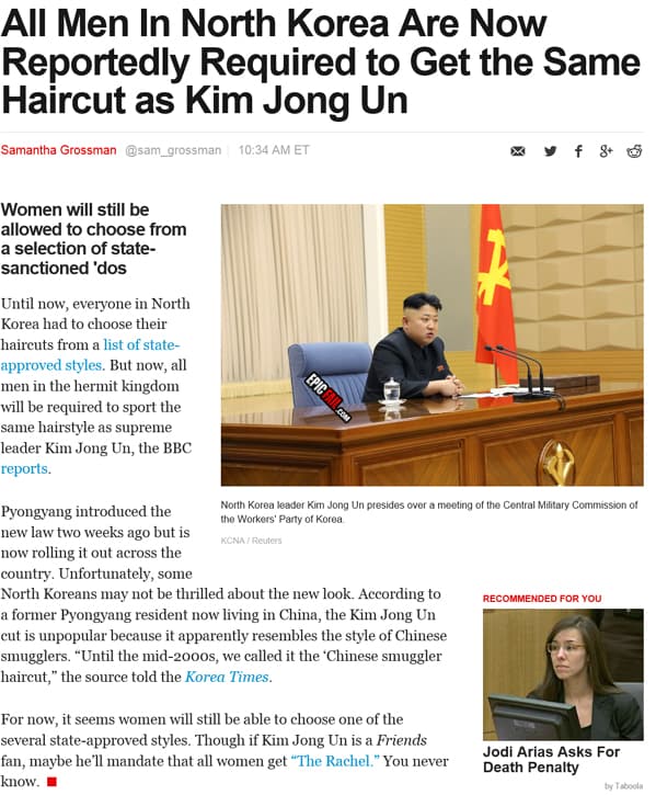 All Men In North Korea Are Now Required to Get the Same Haircut as Kim Jong Un — fail moment
