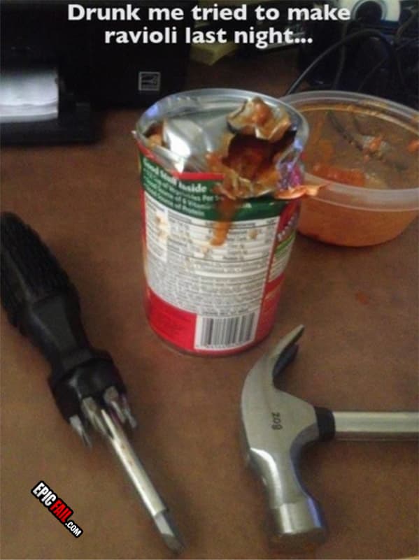 Scene: drunk Cooking FAIL