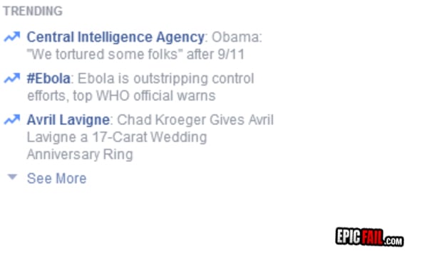 Moment: facebook Trending FAIL