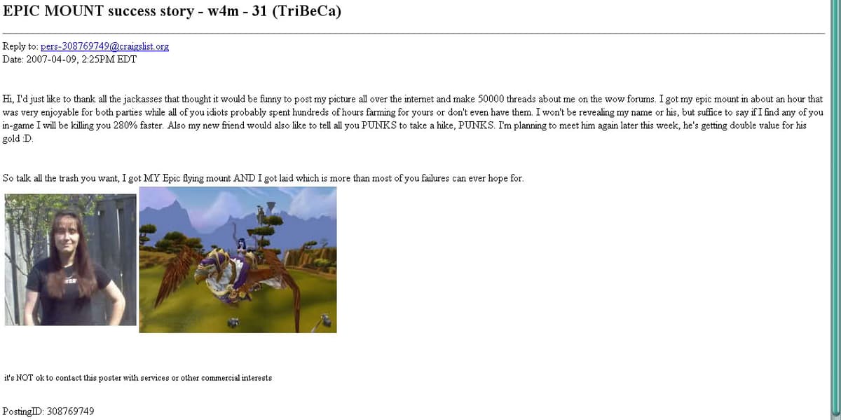 Classic: Lady Prostitutes for World of Warcraft — fail moment